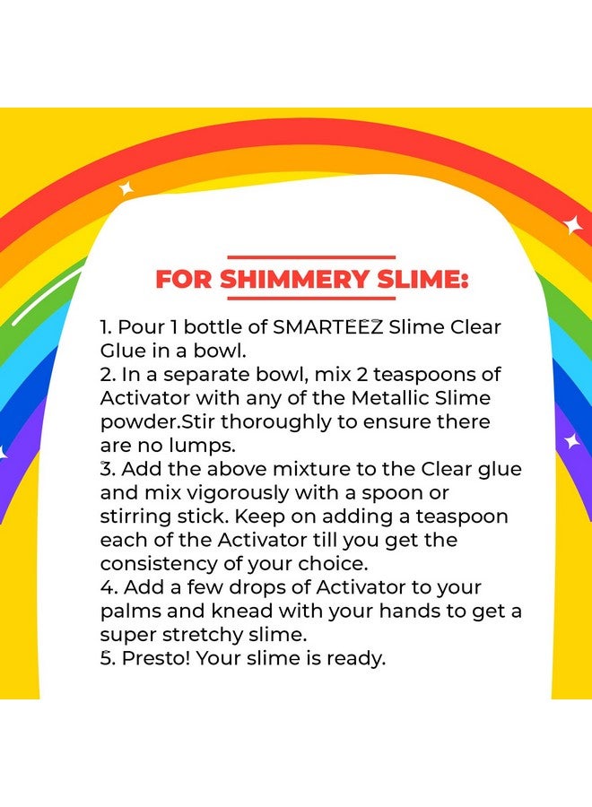 SMARTEEZ Rainbow Slime Therapy JAR | Rainbow Slime KIT | Slime Making KIT | 25+ Slime Combinations | Cloud Slime | Metallic Slime | Colorful Slime | Non Toxic | Safe | Kid Friendly | Jelly Putty Toys - Image 5