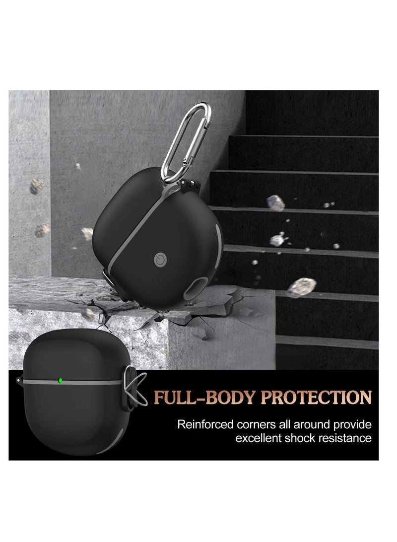 Excefore Bose QuietComfort Earbuds II Case Cover with Secure Lock, Shockproof Protective Skin Sleeve for Bose QC Earbuds 2, Hard Case Silicone Cover with Lanyard and Keychain (Black)  - Image 4