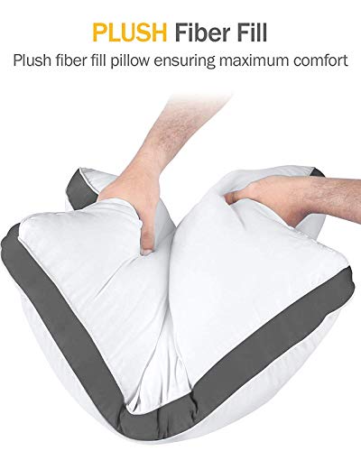 DADDY COOL وسادة دادي كول من الألياف الدقيقة مع حواف ناعمة / مجموعة وسادات لتخفيف آلام الرقبة والكتف / وسادة سرير / وسادة للنوم على الجانب (رمادي - 16 × 24 بوصة) - Image 5