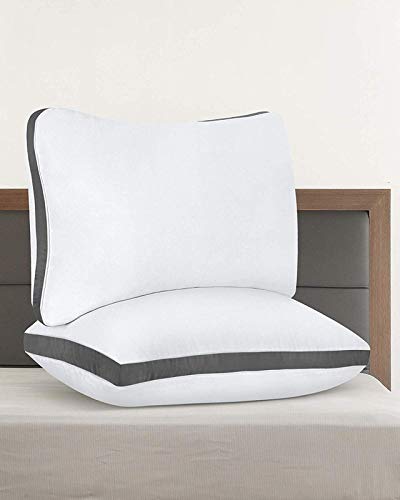 DADDY COOL وسادة دادي كول من الألياف الدقيقة مع حواف ناعمة / مجموعة وسادات لتخفيف آلام الرقبة والكتف / وسادة سرير / وسادة للنوم على الجانب (رمادي - 16 × 24 بوصة) - Image 2