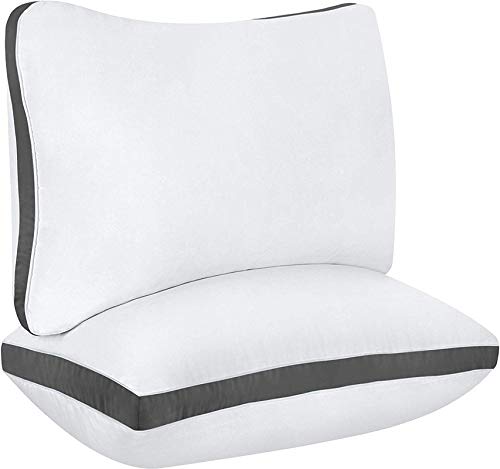 DADDY COOL وسادة دادي كول من الألياف الدقيقة مع حواف ناعمة / مجموعة وسادات لتخفيف آلام الرقبة والكتف / وسادة سرير / وسادة للنوم على الجانب (رمادي - 16 × 24 بوصة) - Image 1