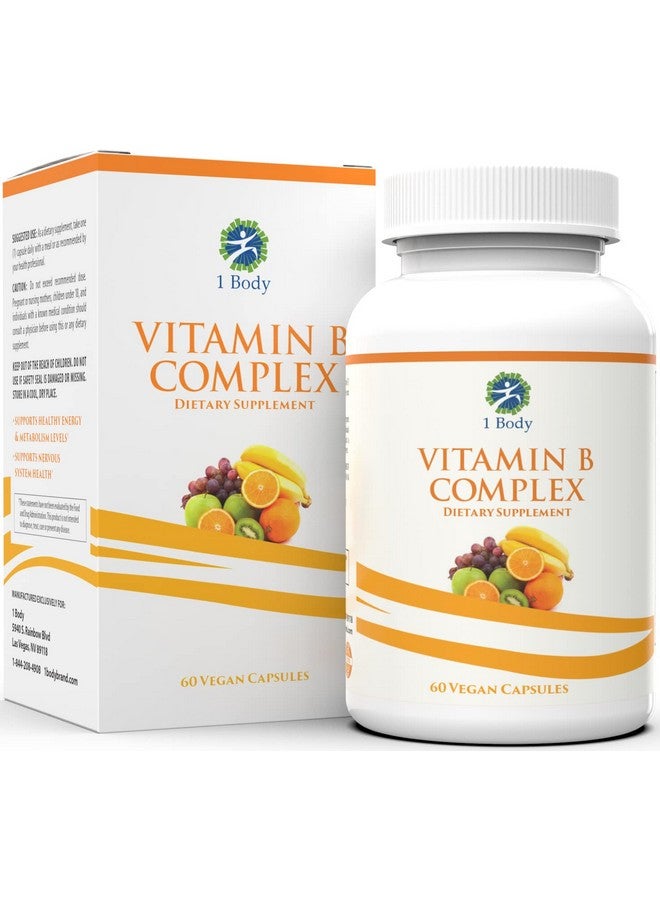 1 Body Vitamin B Complex 5Mthf Folate With B1 B2 B5 B6 Methyl B12 Niacin Biotin Wide Range Of Benefits For Stress Heart Health Nervous System Support Healthy Brain Function - Image 1