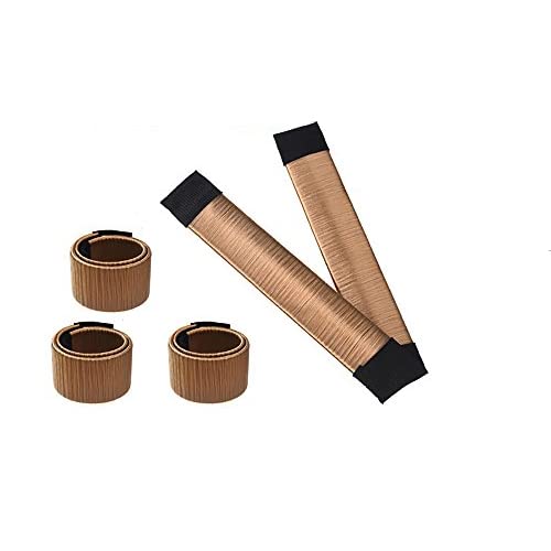 Aisonbo Aisonbo Hair Bun Maker Size 59 inch Magic Bun Shaper Donut Hair Styling for Kids Curler Roller Dish Headbands3 PackBrown 