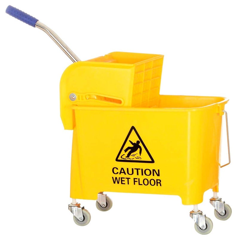 Aoomi Bucket Wringer Trolley Yellow ABS Material Mini Mop 20 LTR - Image 1