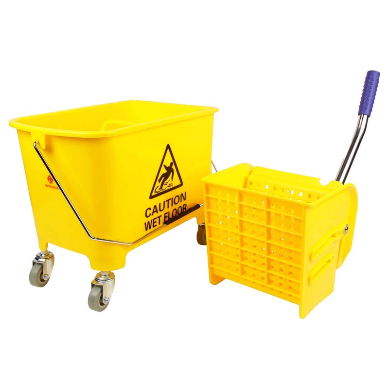 Aoomi Bucket Wringer Trolley Yellow ABS Material Mini Mop 20 LTR - Image 2
