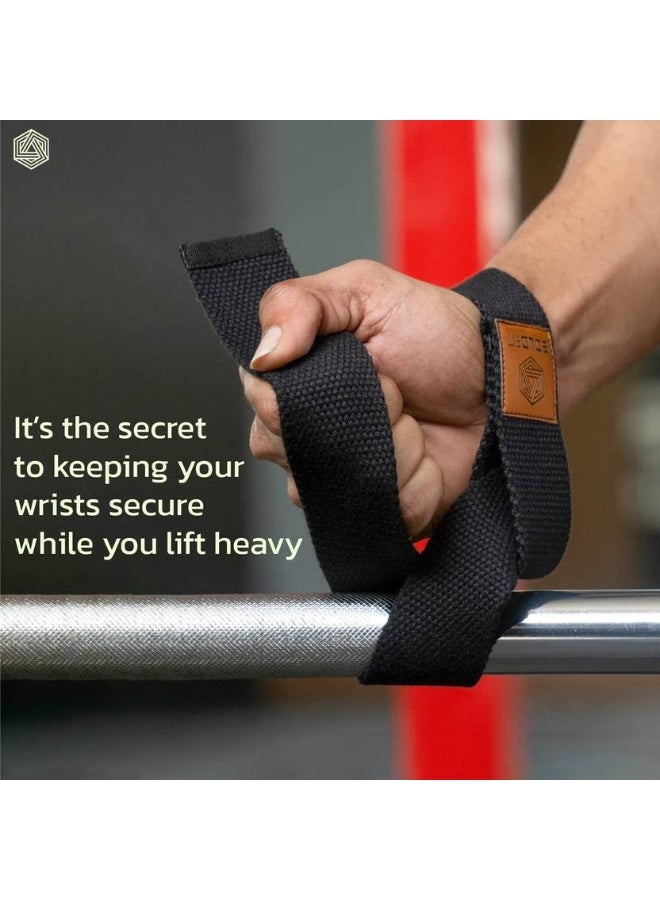 BOLDFIT BOLDFIT Weight Lifting Straps Wrist Bands Gym for Men Hand Band Wrist Support  (Black)  - Image 3