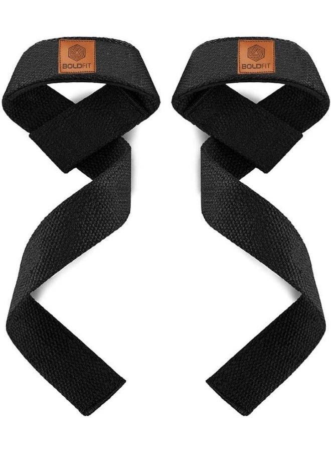 BOLDFIT BOLDFIT Weight Lifting Straps Wrist Bands Gym for Men Hand Band Wrist Support  (Black)  - Image 1