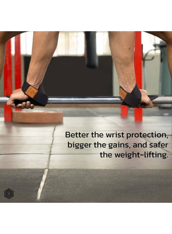 BOLDFIT BOLDFIT Weight Lifting Straps Wrist Bands Gym for Men Hand Band Wrist Support  (Black)  - Image 4