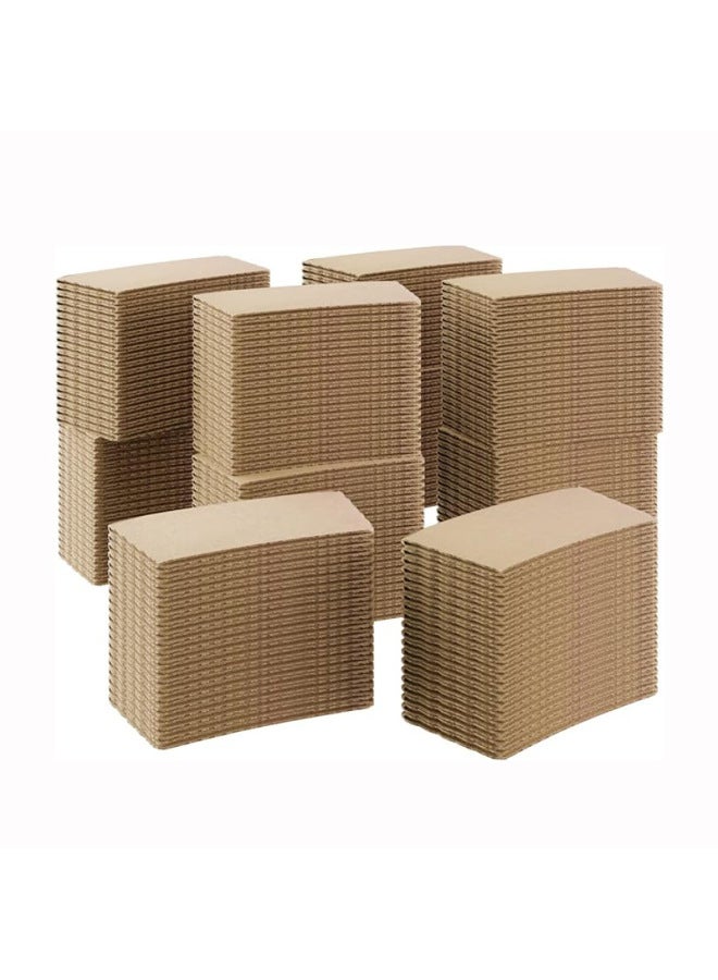 Disposable Milk Tea Cup Set Coffee Handle Corrugated Paper Heat Insulation Drink Anti-scalding Special-shaped Cup Set Cup Holder Wholesale-Color:White Card Printing-Specifications:98 Caliber 100 Pcs/pack  - Image 2