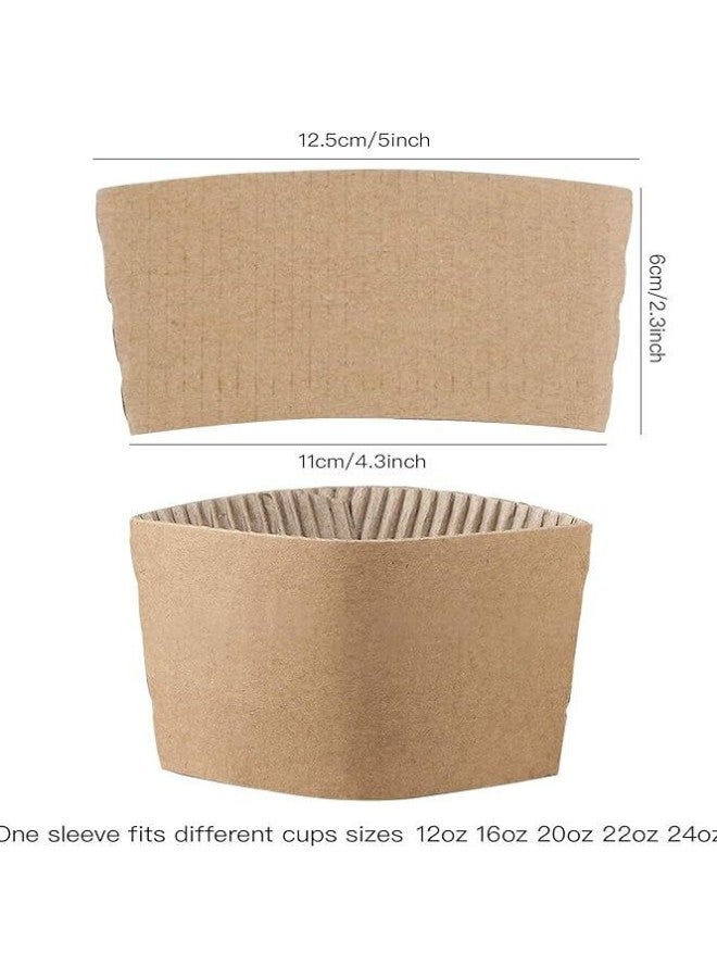 Disposable Milk Tea Cup Set Coffee Handle Corrugated Paper Heat Insulation Drink Anti-scalding Special-shaped Cup Set Cup Holder Wholesale-Color:White Card Printing-Specifications:98 Caliber 100 Pcs/pack  - Image 5