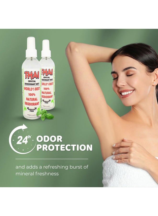 Thai Deodorant Stone بخاخ مزيل العرق الطبيعي كريستال ميست 8 أونصة. حزمة، عبوة من 2 - Image 4
