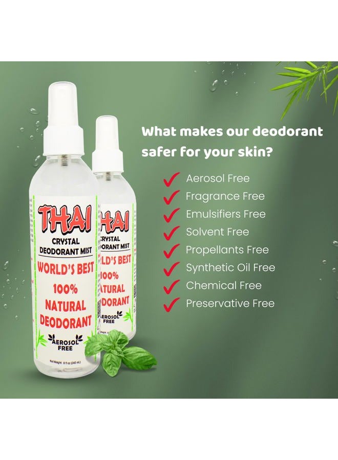 Thai Deodorant Stone بخاخ مزيل العرق الطبيعي كريستال ميست 8 أونصة. حزمة، عبوة من 2 - Image 3