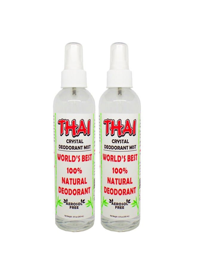 Thai Deodorant Stone بخاخ مزيل العرق الطبيعي كريستال ميست 8 أونصة. حزمة، عبوة من 2 - Image 1