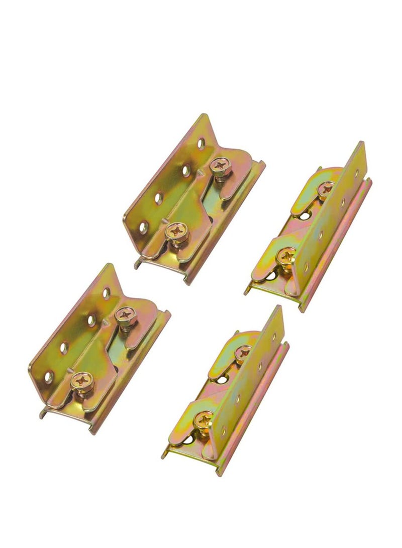 SYOSI Bed Rail Brackets, Set of 4 Bed Rail Fittings, Heavy Duty Non-Mortise, Bed Frame Bed Post Double Hook Slot Bracket(Screws Included) - Image 1