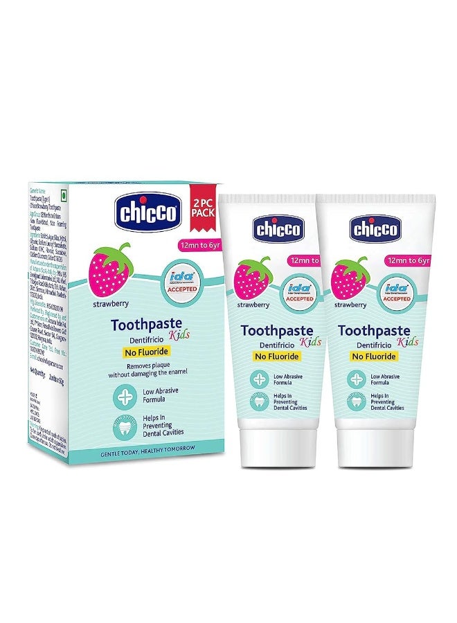شيكو معجون أسنان شيكو للأطفال، الأفضل للأطفال من عمر سنة إلى ست سنوات، بنكهة الفراولة، ٥٠ غرامًا (عبوة من قطعتين) | خالٍ من الفلورايد وقليل الكشط | يزيل البلاك، ويساعد على منع التسوس | معتمد من قِبل الجمعية الدولية لأطباء الأسنان - Image 2