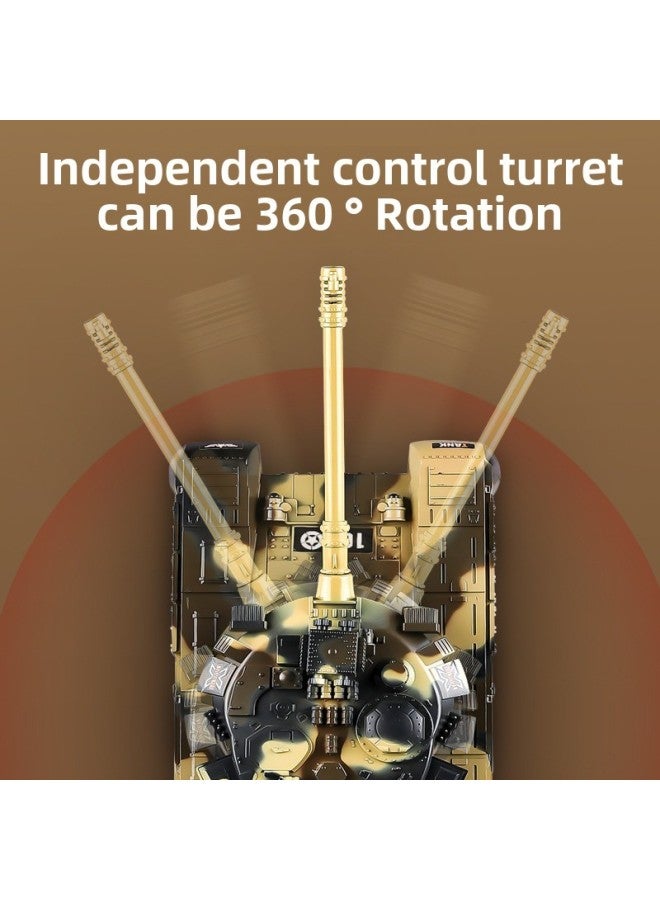 Large Remote Control Tank Car Crawler Children's Charging Electric Off-road Tiger Armored Car Model Gifts-Color:9 Pass 2.4GT90 Camouflage Green-turret Rotation - Image 4