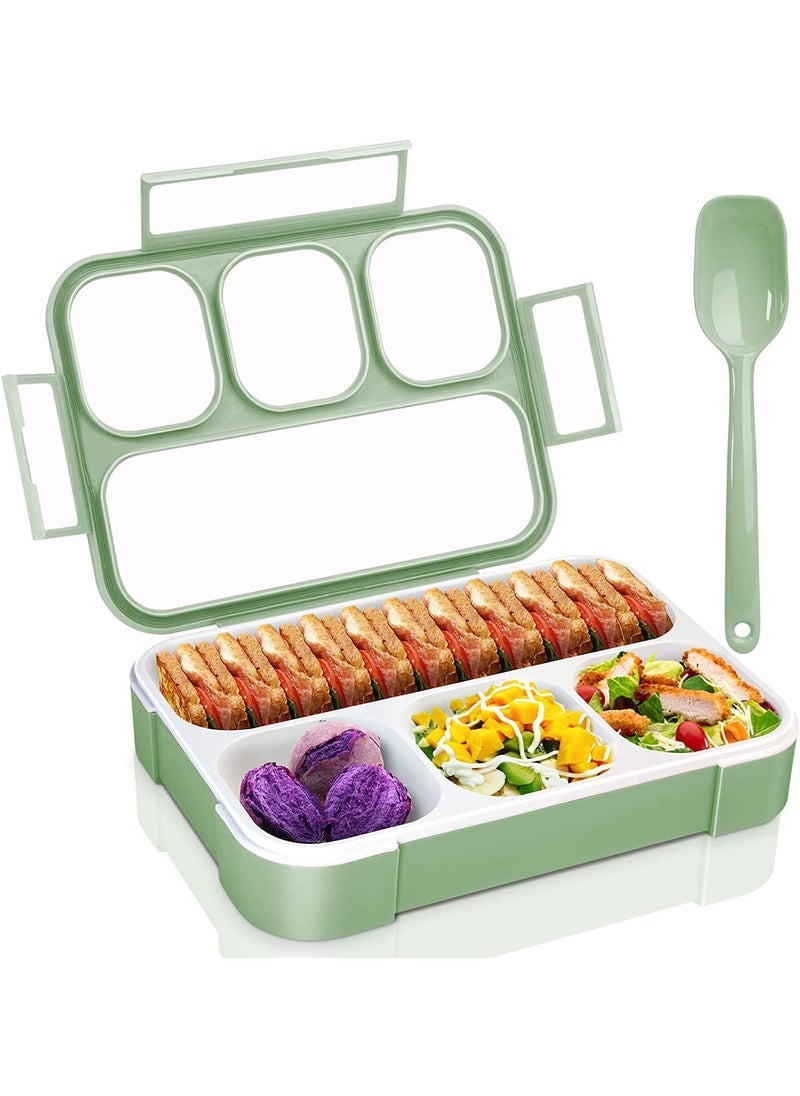 YAGVIZ YAGVIZ Leak Proof 4 Compartment Lunch Box Reusable Microwave Freezer Safe Food Containers with Spoon for Adults and Kids PP Plastic1Pc Multicolor  - Image 2