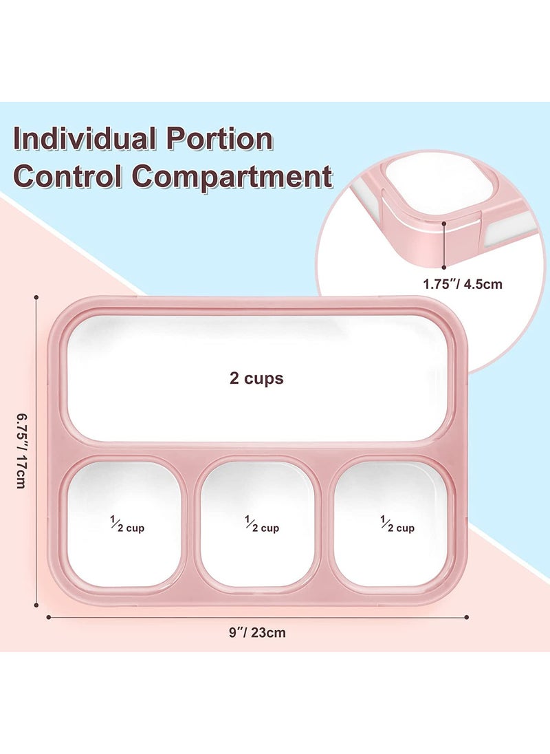 YAGVIZ YAGVIZ Leak Proof 4 Compartment Lunch Box Reusable Microwave Freezer Safe Food Containers with Spoon for Adults and Kids PP Plastic1Pc Multicolor  - Image 4