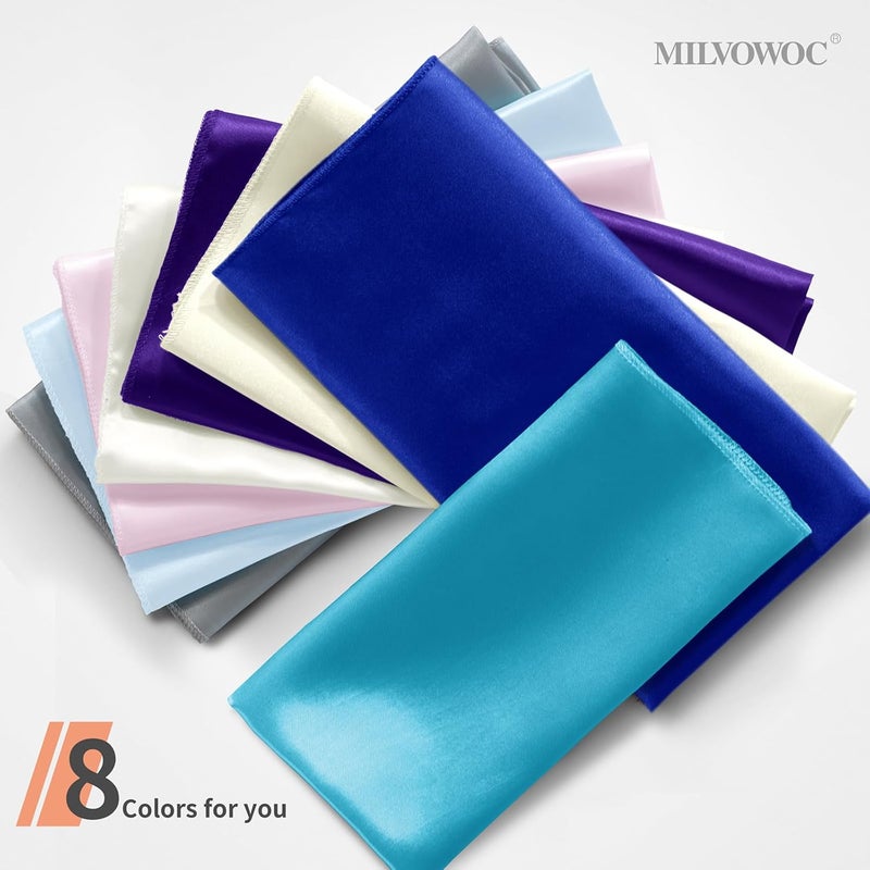 MILVOWOC 72 Pack Square Teal Satin Napkins 20 x 20 Inch Soft Silk Dinner Napkins Smooth Decorative Table Napkins Washable  Reusable Cloth Napkins for Weddings Dinner Restaurant Party Decoration - Image 4