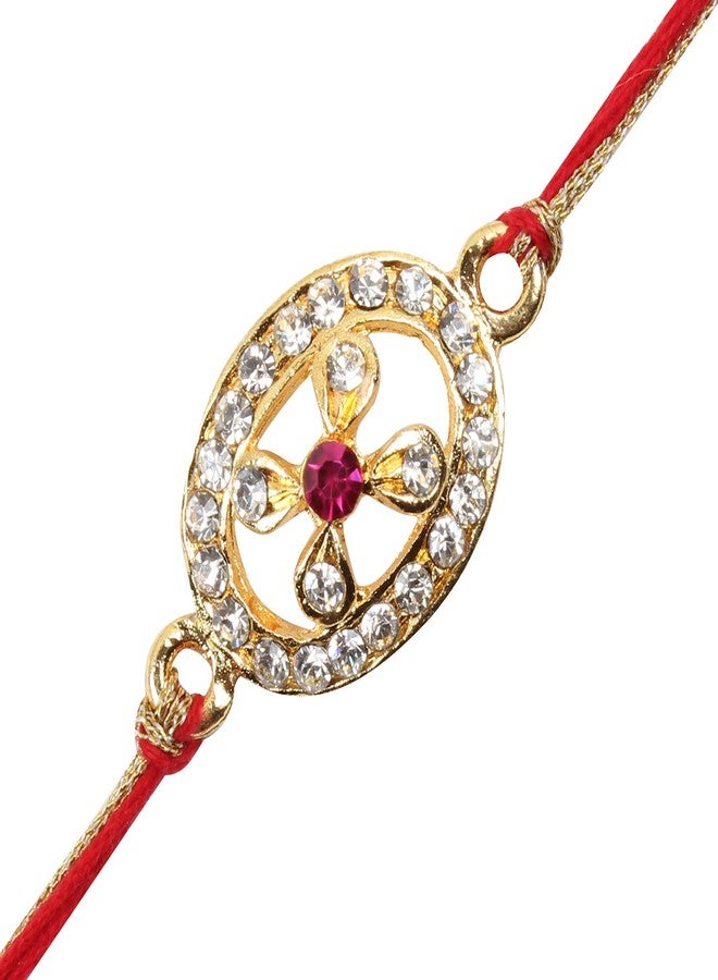 RELBEES Elegant Kundan Rakhi with Roli Chawal/Combo of 3/Rakhi For Brother/Rakhi Set/Gold Plated Rakhi For Brother/Bhaiya/Men/Boys - Image 3