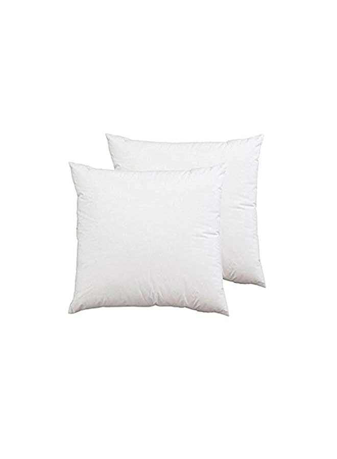 King Queen وسادة فندقية ناعمة سادة قطعتين 45 × 45 سم سادة 2 بوليستر أبيض - Image 2