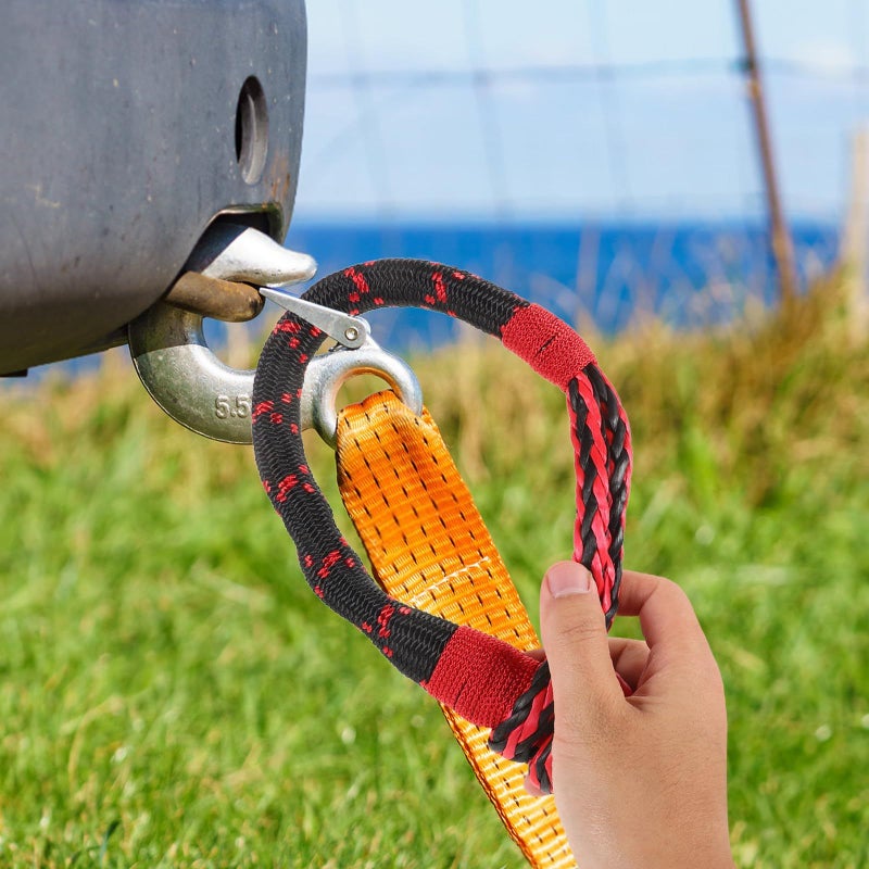12 Ton Synthetic Winch Soft Shackles Heavy Duty Tow Rope for Truck ATV Off Road Towing - Image 5