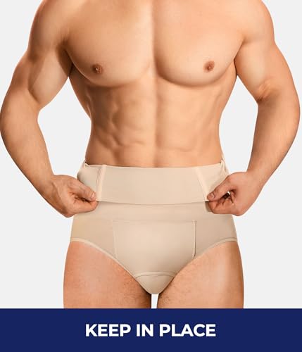 TAILONG Men Shapewear Tummy Control Shorts Slimming Body Shaper Compression Underwear Belly Girdle Briefs Boxer Beige,Medium - Image 2