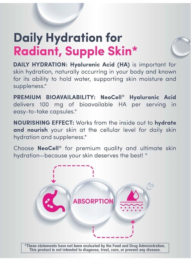 Neocell Hyaluronic Acid 100mg 60 Capsules - Image 2