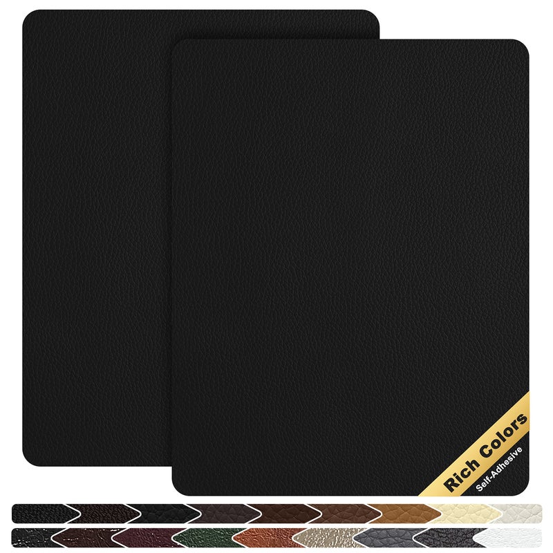 KING MOUNTAIN Leather Repair Patch2 Packs 9 x 11 Inches self Adhesive Leather Repair Tape for Damaged Leather Furniture Sofa SeatingCar Seats Leather GoodsBlack