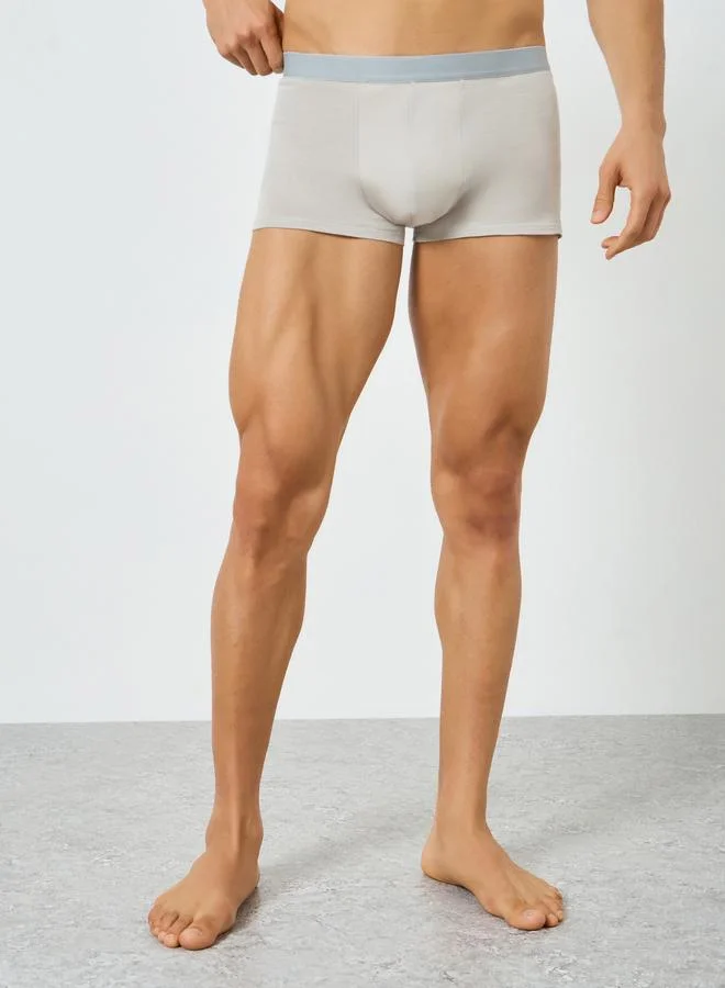 Men Grey Solid Cotton Trunks