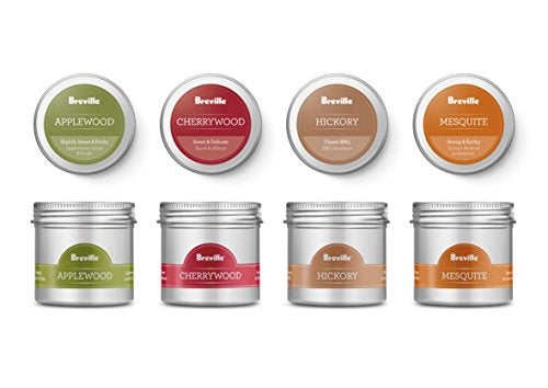 Breville Commercial BSM600AWC0NUC1 Classic Smokehouse Wood Chip Kit for Smoking Gun Pro CSM700, 4 Piece, Hickory, Mesquite, Applewood, and Cherrywood - Image 3