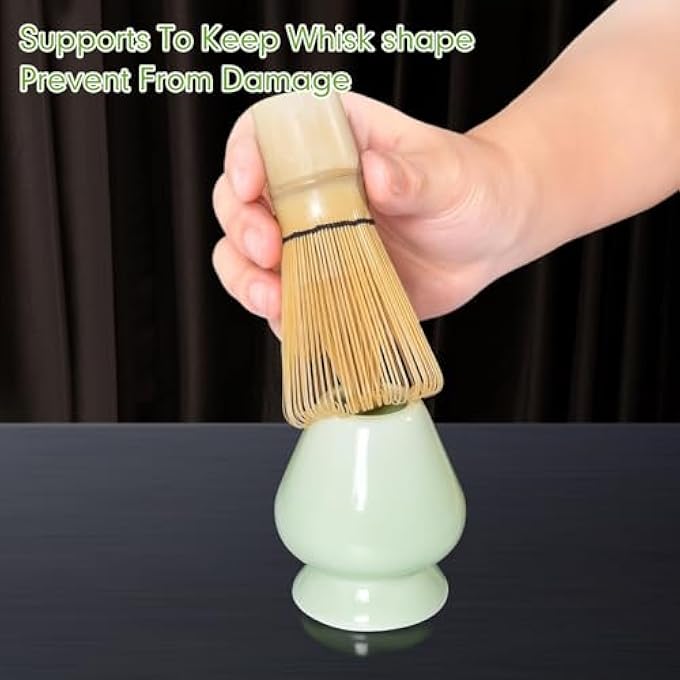 Exrp Matcha Whisk Set And Bowl Matcha Making Kit Whisk Bowl With Spout Sifter Ceramic Whisk Holder Spoon Japanese Tea Powder Starter Tools For Ceremony Gift7 Pack - Image 4
