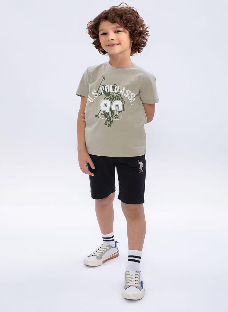 U.S. Polo Assn. U.S. Polo Assn. Boys Khaki Bermuda Set - Image 1