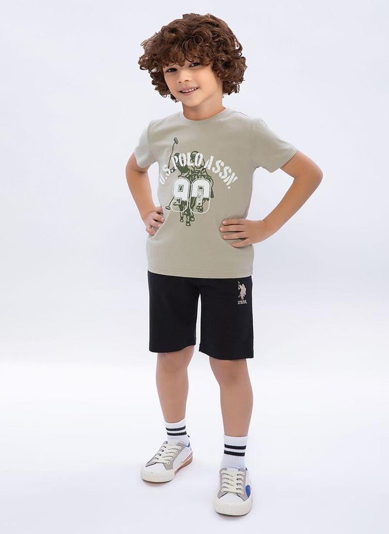 U.S. Polo Assn. U.S. Polo Assn. Boys Khaki Bermuda Set - Image 2
