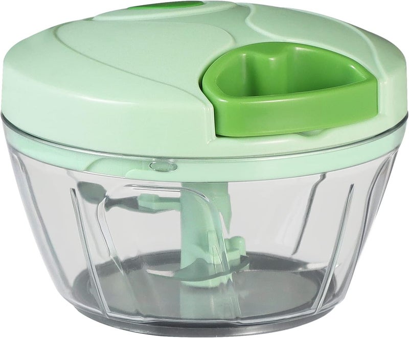 Cambom Manual Food Chopper Hand Chopper, Hand Pull String Vegetable Chopper Onions Chopper, Durable BPA free food safe material (2 Cup-Green) - Image 1
