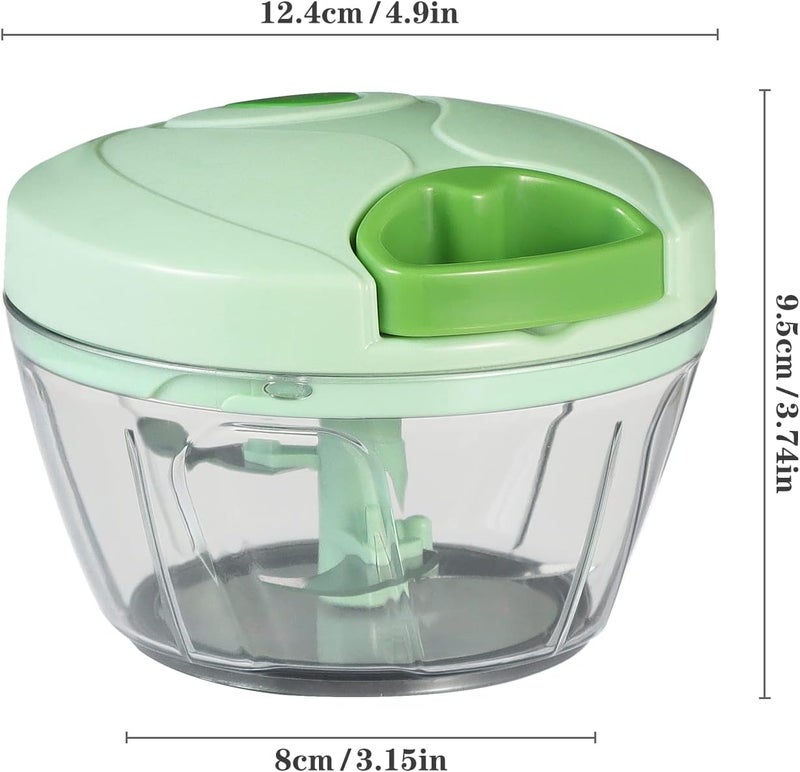 Cambom Manual Food Chopper Hand Chopper, Hand Pull String Vegetable Chopper Onions Chopper, Durable BPA free food safe material (2 Cup-Green) - Image 3