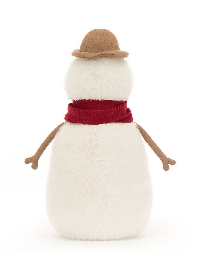 Jellycat جيسي رجل الثلج – رجل ثلج محشو طويل بوشاح أحمر وأنف جزر – 30 سم لعبة شتوية لتزيين عيد الميلاد، للأطفال وجامعي التحف - Image 3