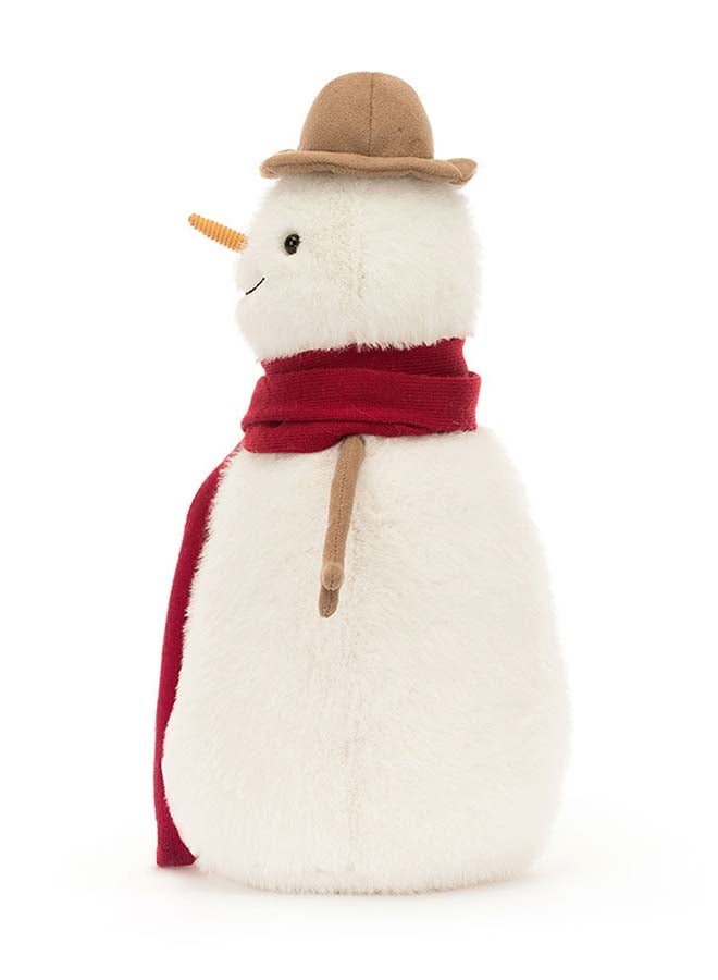 Jellycat جيسي رجل الثلج – رجل ثلج محشو طويل بوشاح أحمر وأنف جزر – 30 سم لعبة شتوية لتزيين عيد الميلاد، للأطفال وجامعي التحف - Image 2