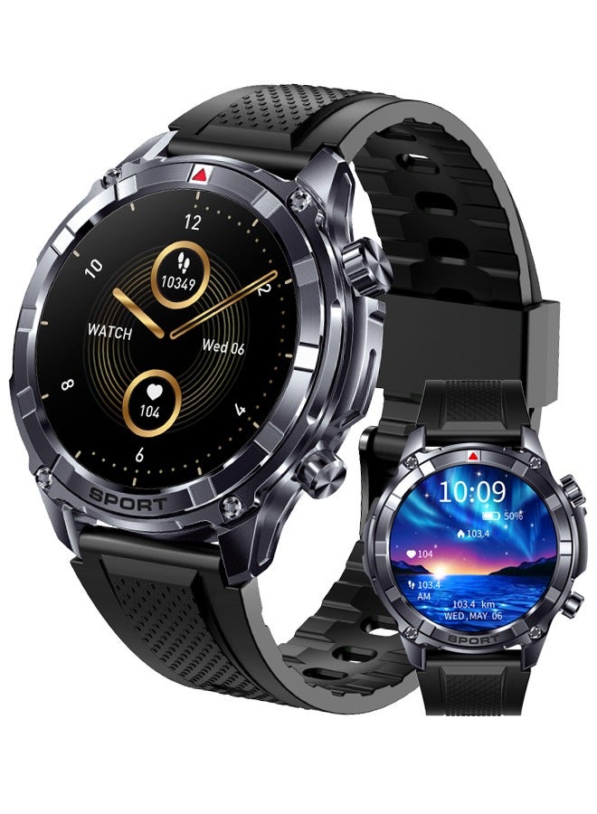 RollsTimi Smart Watches for Men with Bluetooth Call, 1.52" HD Screen Waterproof smartwatch with Flashlight, 100+ Sport Modes, 500mAh Heart Rate/Sleep Monitor Fitness Tracker for iOS Android