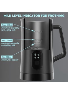 Joshberg 4 in 1 Electric Milk Frother and Steamer,400W/350ML Automatic Warm and Cold Foam Maker and Milk Warmer for Coffee,Latte, Cappuccino, Macchiato, Hot Chocolate Silent Operation,Black  - Image 5