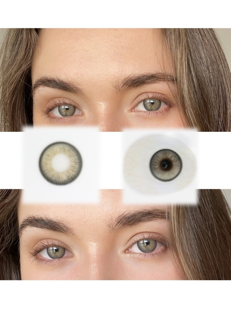 ARUWA Secret gray Lenses Yearly Colored Contact Lenses, Unisex Cosmetic Contact Lenses, Natural Fashion Lenses, 40% Water Soft Contacts,Lens Diameter 14.2mm - Image 1