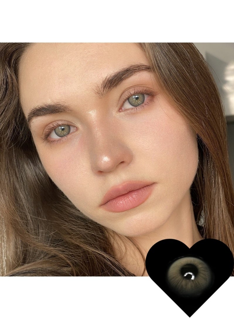 ARUWA Secret gray Lenses Yearly Colored Contact Lenses, Unisex Cosmetic Contact Lenses, Natural Fashion Lenses, 40% Water Soft Contacts,Lens Diameter 14.2mm - Image 2