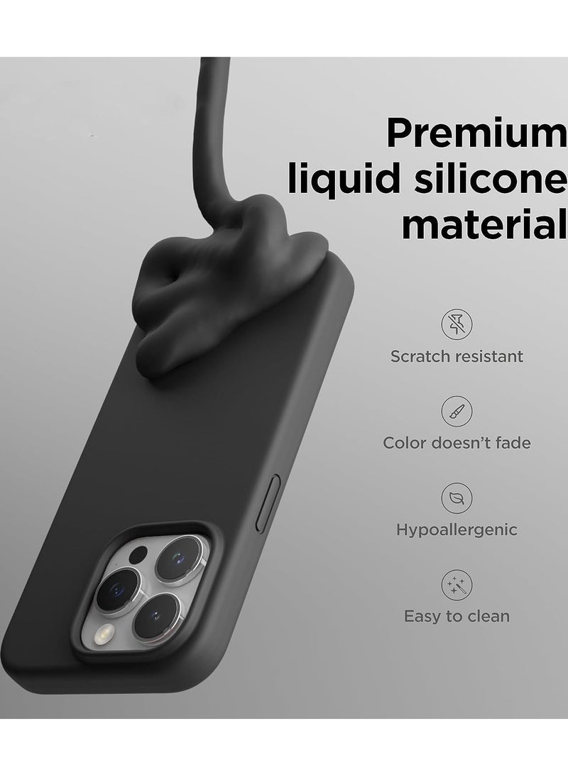 Premium Liquid Silicone Case for iPhone 16 Pro (6.3-Inch) – Silky Soft-Touch, Full-Body Shockproof Protection with Anti-Scratch Coating, Microfiber Lining, and MagSafe Compatibility (Black)  - Image 5
