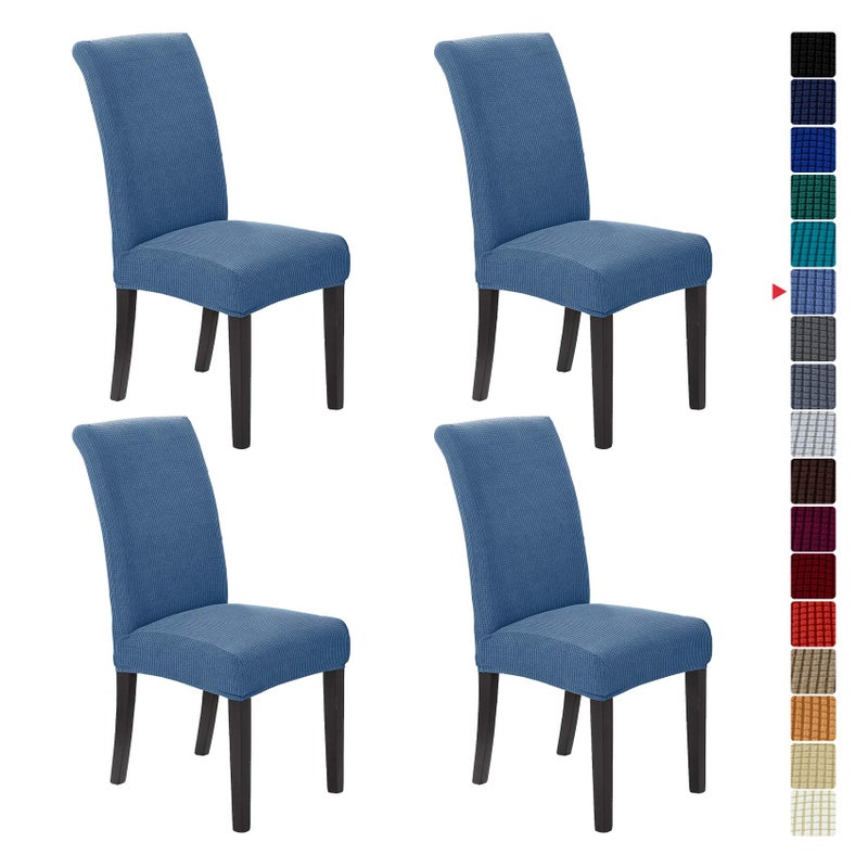 Howhic Stretch Chair Covers for Dining Room Set of 4, Removable Washable Dining Room Chair Covers, Dining Chair Slipcovers Seat Protector, Great for Home and Banquet Decor (Periwinkle Blue, 4 Pack) - Image 1
