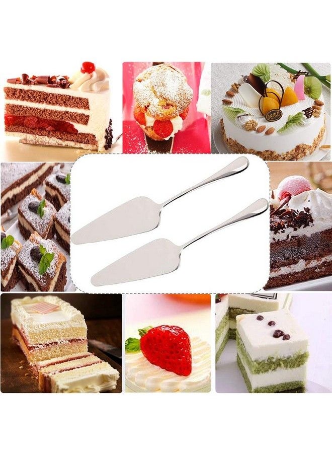KSENDALO - Pie Servers Set Of 2 Stainless Steel Dessert Pastry Pie Cake Servers For Celebration Party Wedding Home Or More Silver (7.9Inch) - Image 1