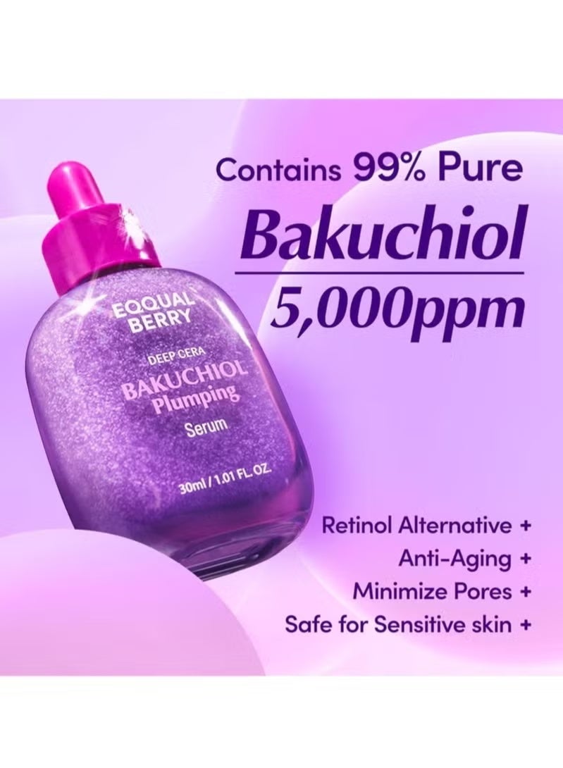 eqqualberry Equal Berry Bakuchiol Plumping Serum - Pore and Wrinkle Minimizer with Bakuchiol | Retinol Alternative for Sensitive Skin | Boosts Skin Firmness and Elasticity with Ceramides and Peptides, 30 ml / 1.01 fl oz - Image 2