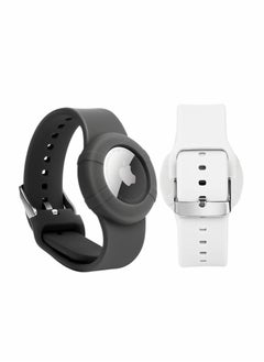 Airtag Wristbands for Kids Soft Silicone Airtag Bracelet Lightweight Waterproof Band Compatible with Apple Airtag Watch Band for Children and Toddler 2 Pcs
