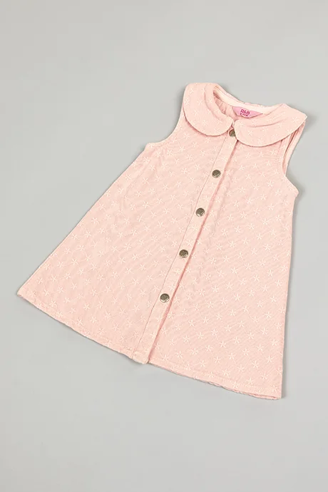 أر أند بي Embroidered Sleeveless A-Line with Peterpan Collar