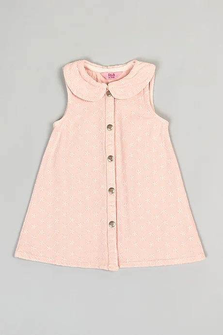 أر أند بي Embroidered Sleeveless A-Line with Peterpan Collar