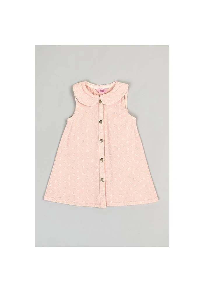 R&b Embroidered Sleeveless A-Line with Peterpan Collar